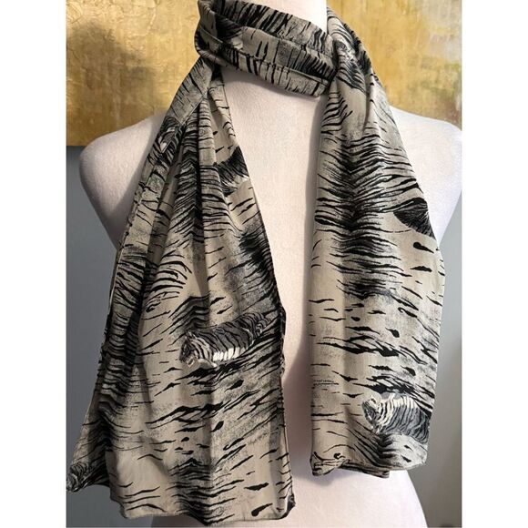 Animal Print Sheer Scarf - Picture 5 of 11